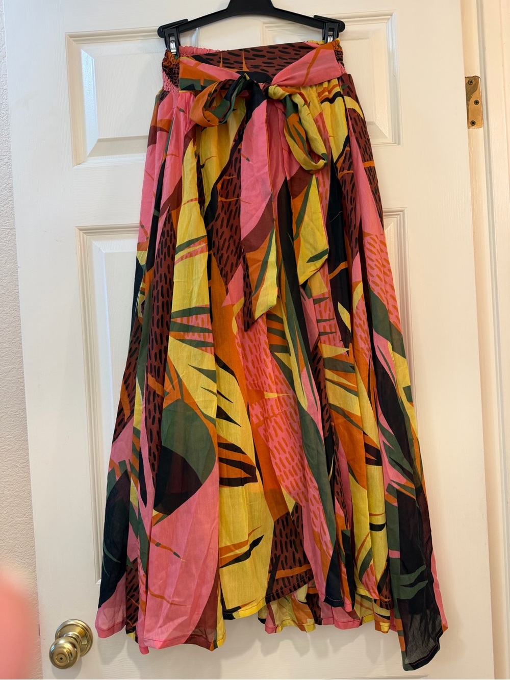 Her Destiny Vibrant Pink & Yellow Printed Maxi Skirt